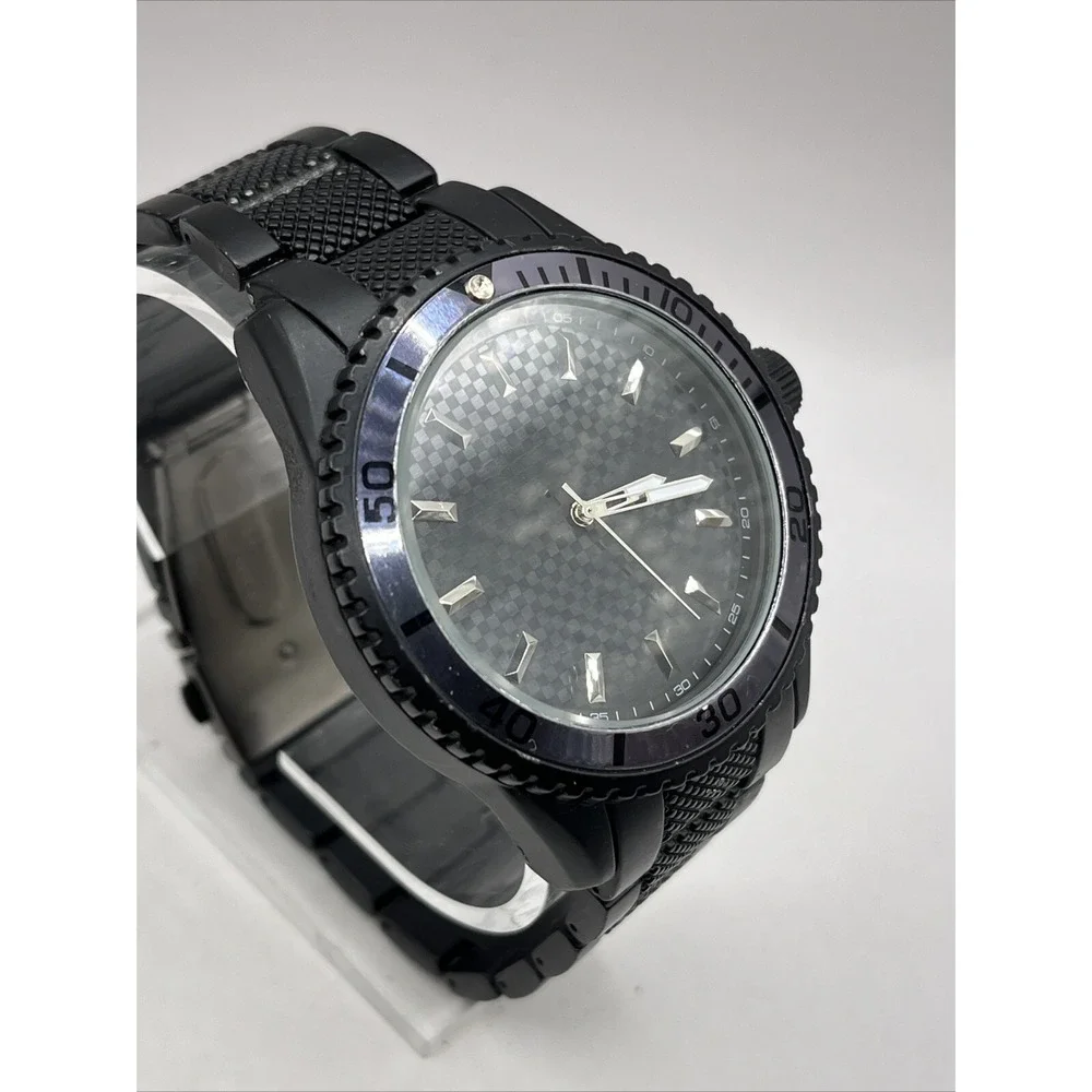 INC International Concepts Men's Quartz Watch Black‎ 46mm Case- New Battery
